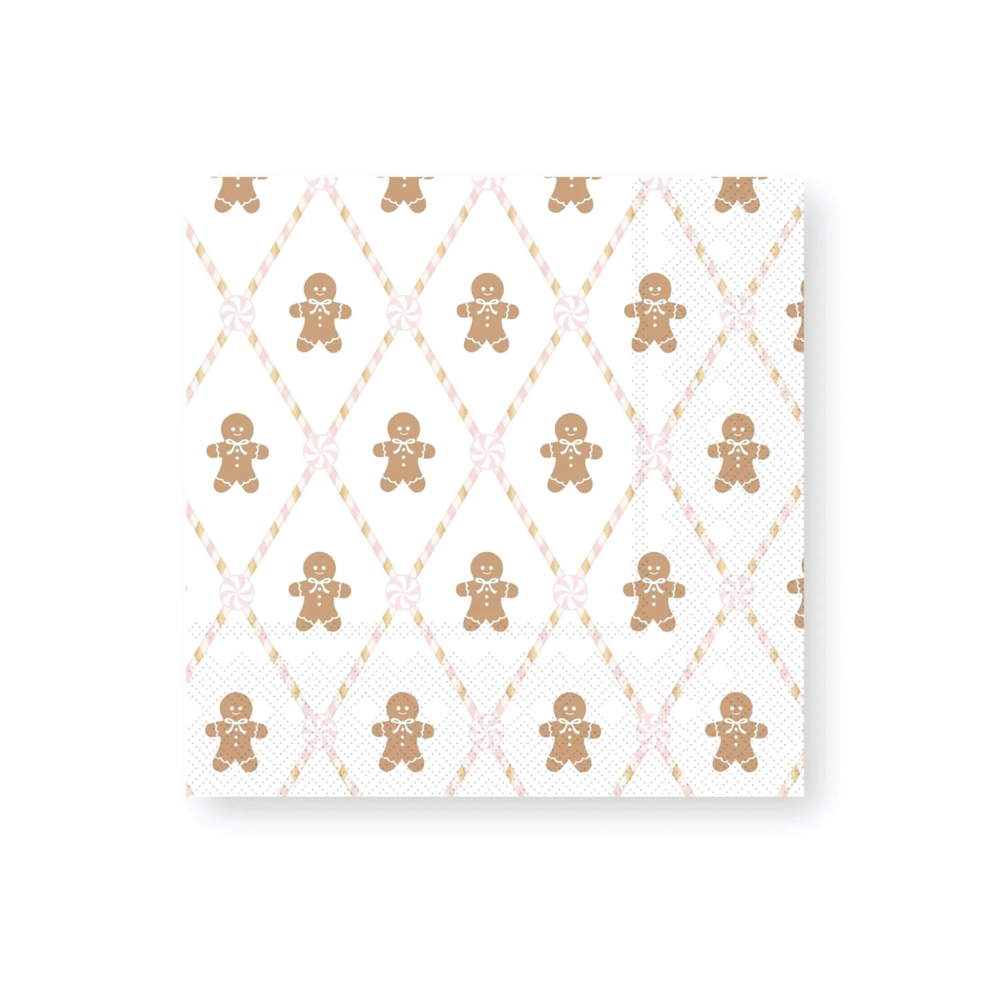 Pink Gingerbread Man Lunch Napkins 20ct