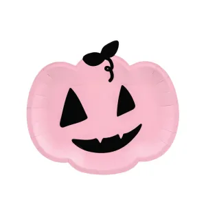 Pink Halloween Pumpkin Plates 6ct