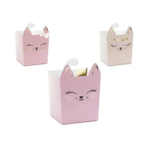 Pink Kitty Cat Popcorn Boxes 3ct