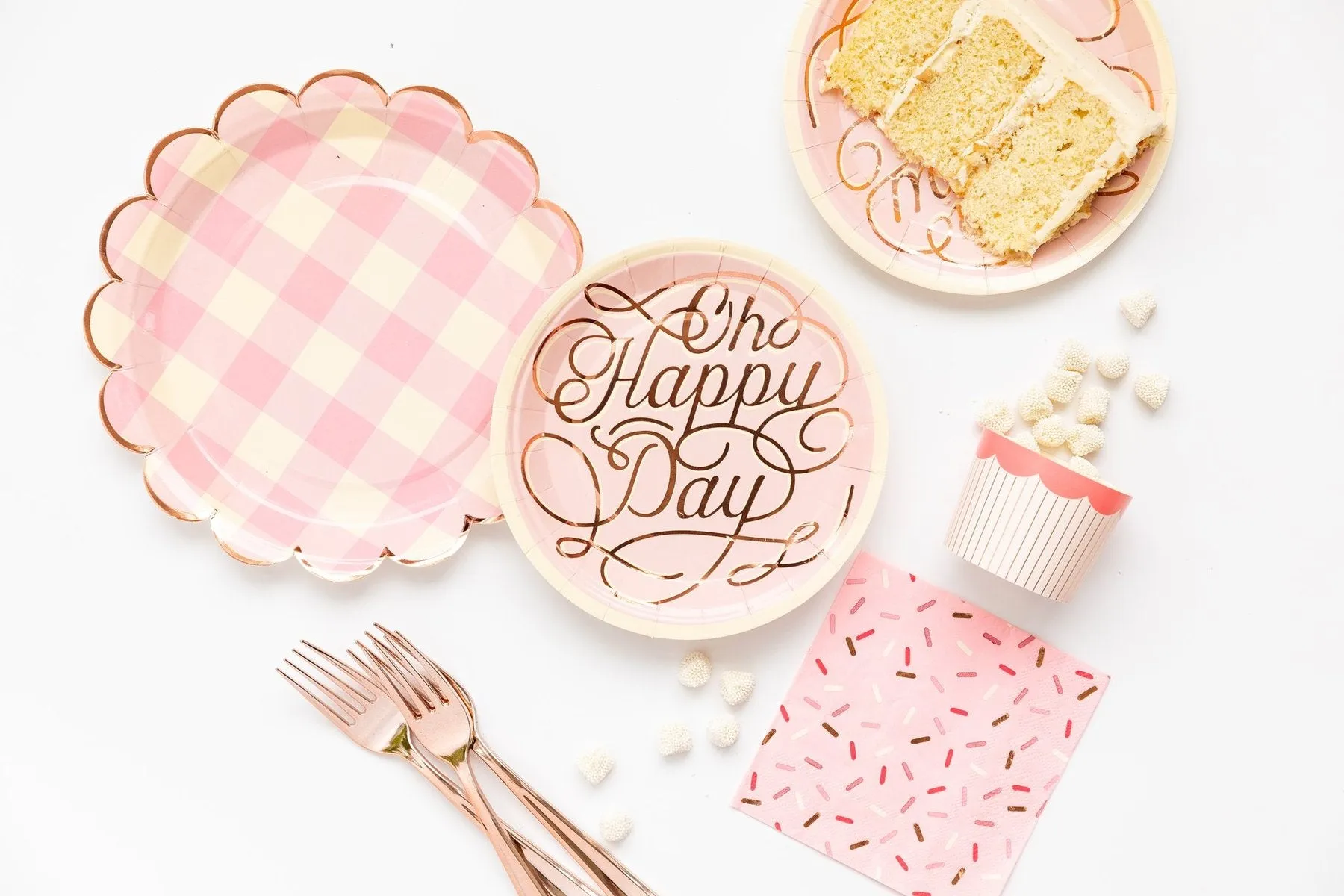 Pink Oh Happy Day Dessert Plates