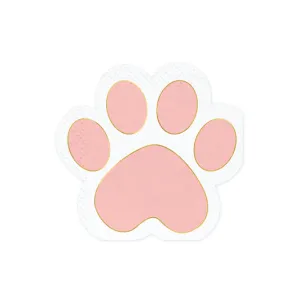 Pink Paw Print Lunch Napkins 12ct
