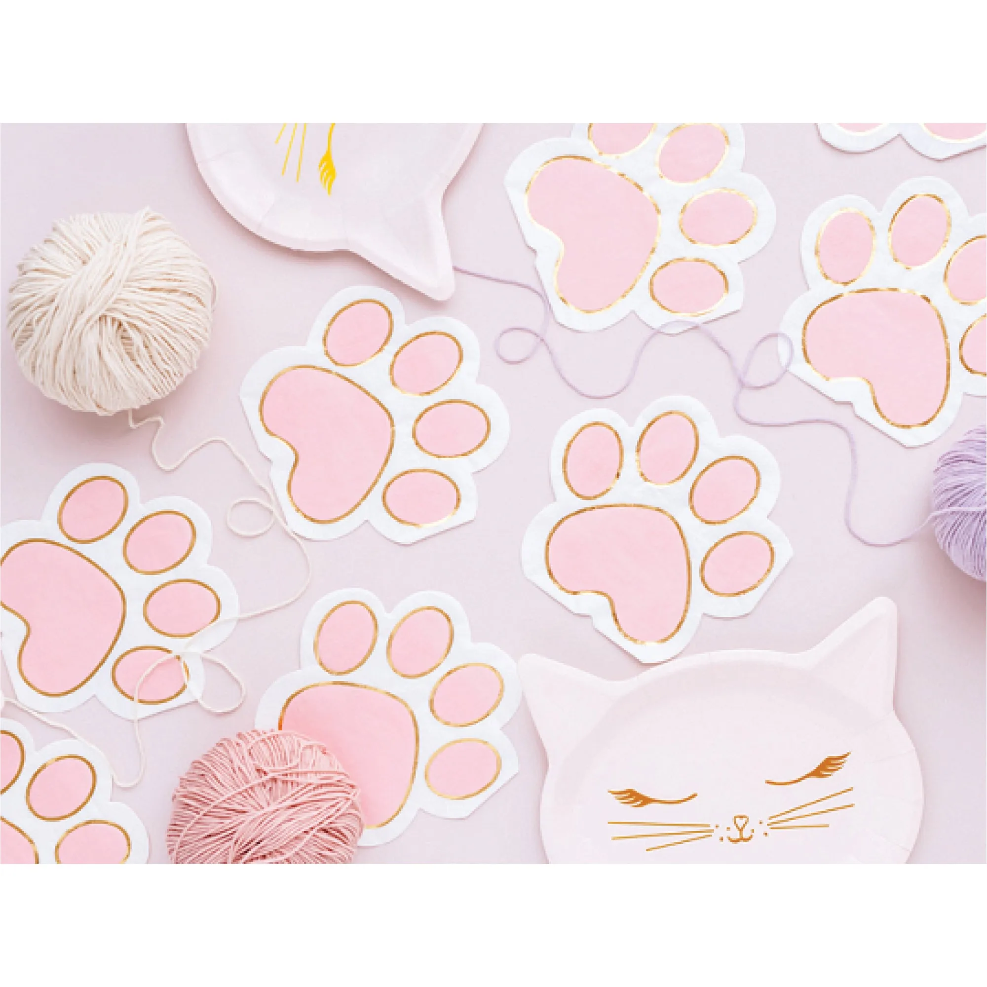 Pink Paw Print Lunch Napkins 12ct