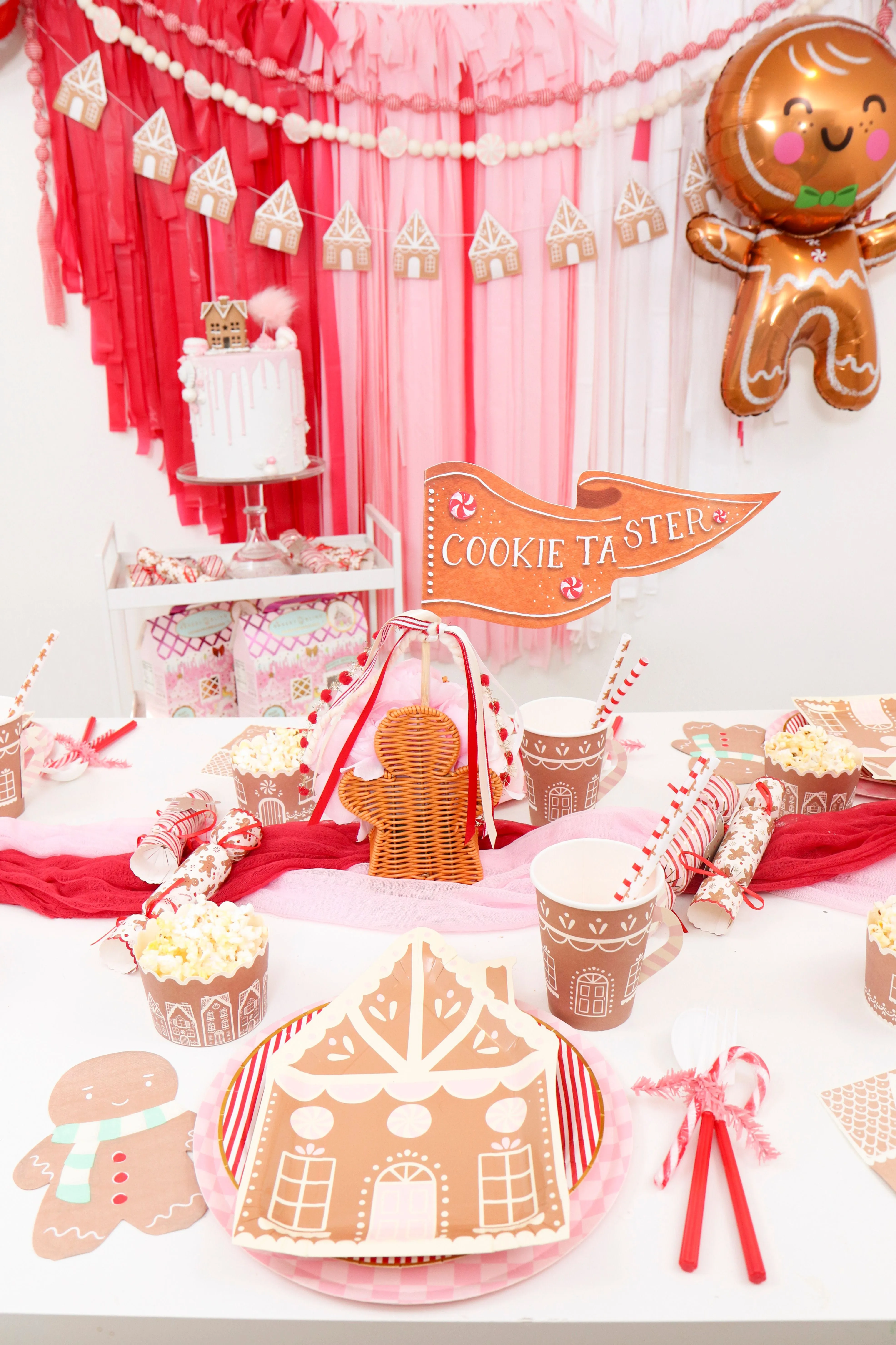 Pink Peppermint Candy Felt Ball Garland 5ft