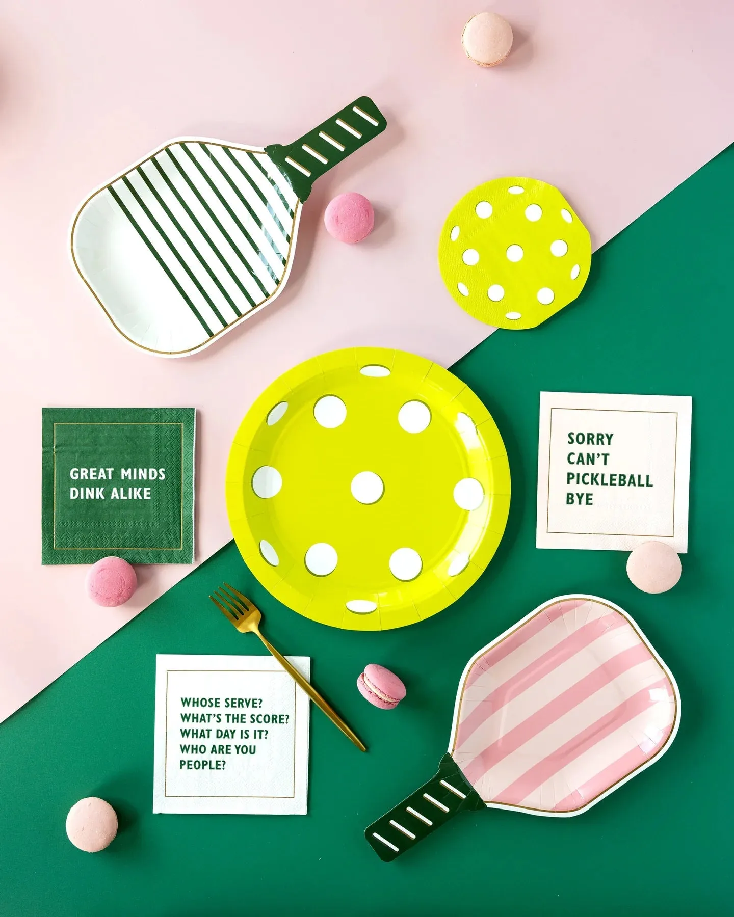 Pink Pickleball Paddle Dessert Plates 8ct
