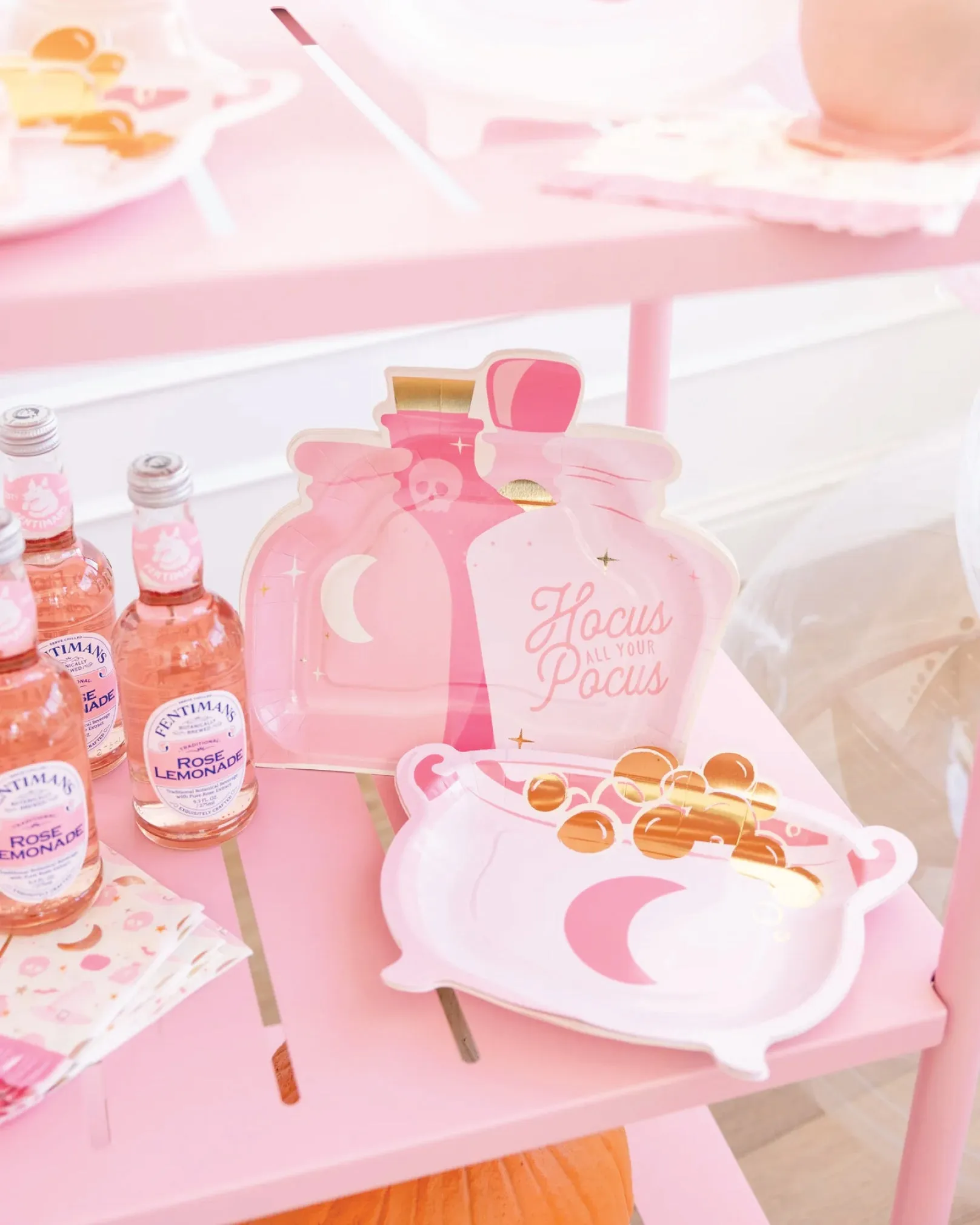 Pink Potion Bottles Lunch Plates 8ct