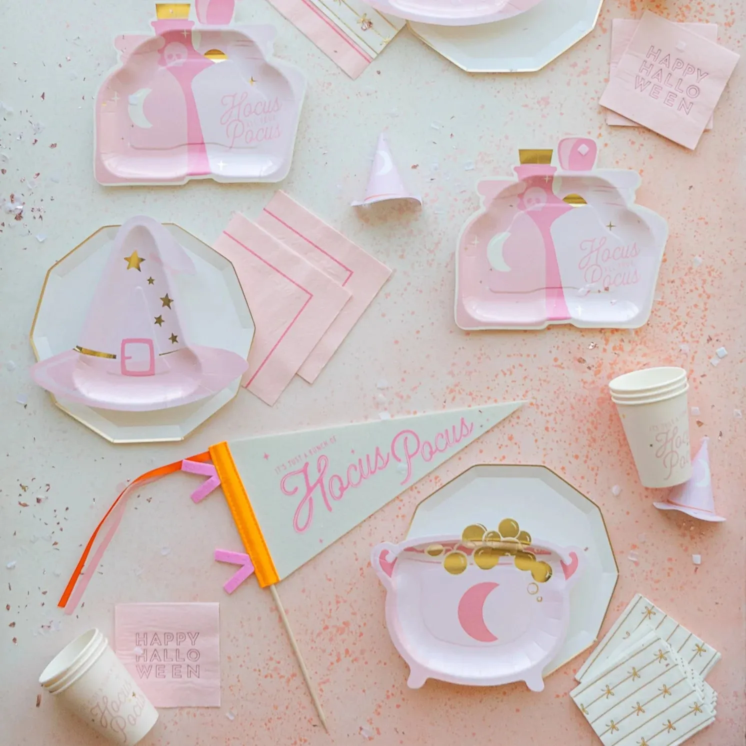 Pink Potion Bottles Lunch Plates 8ct