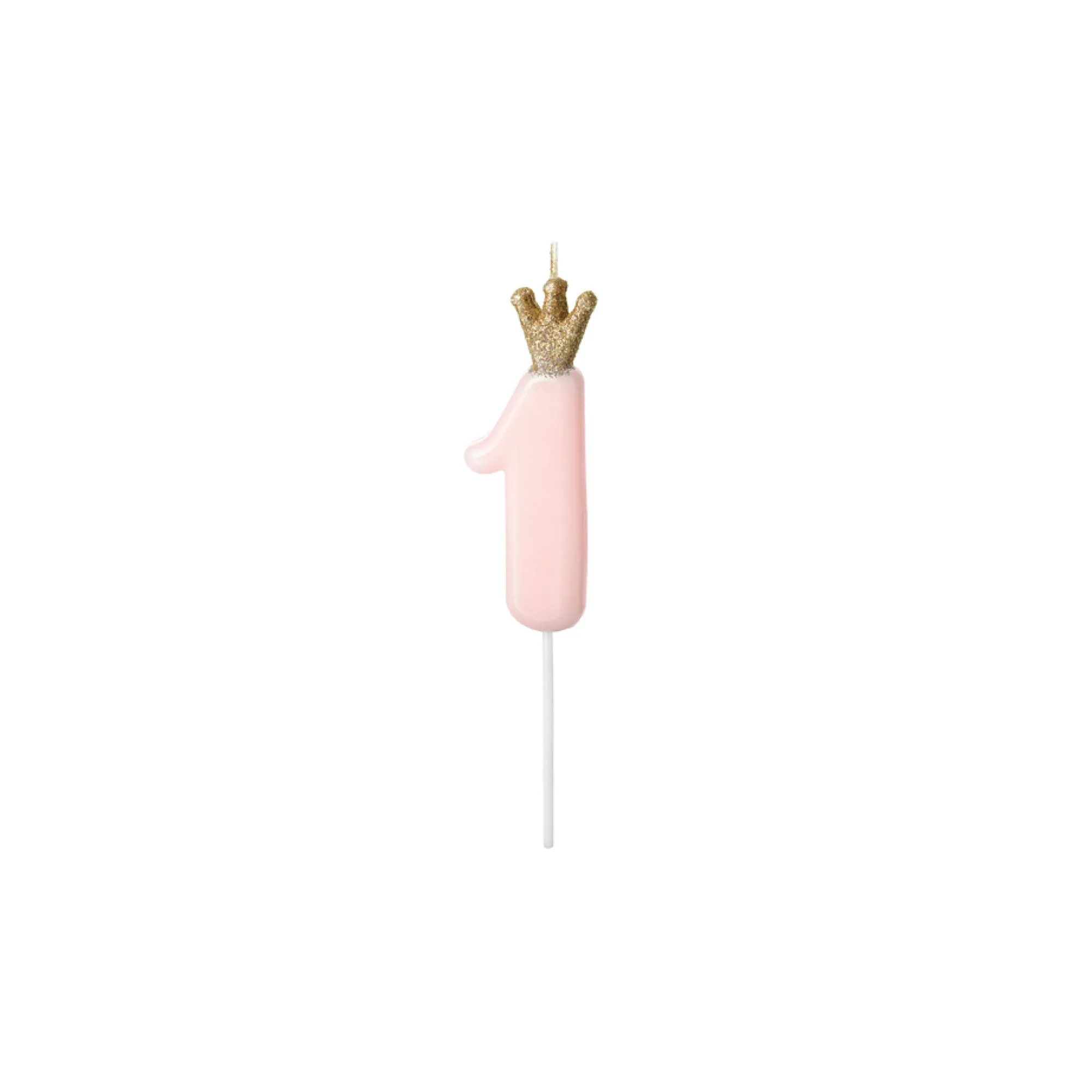 Pink Princess Number 1 Birthday Candle