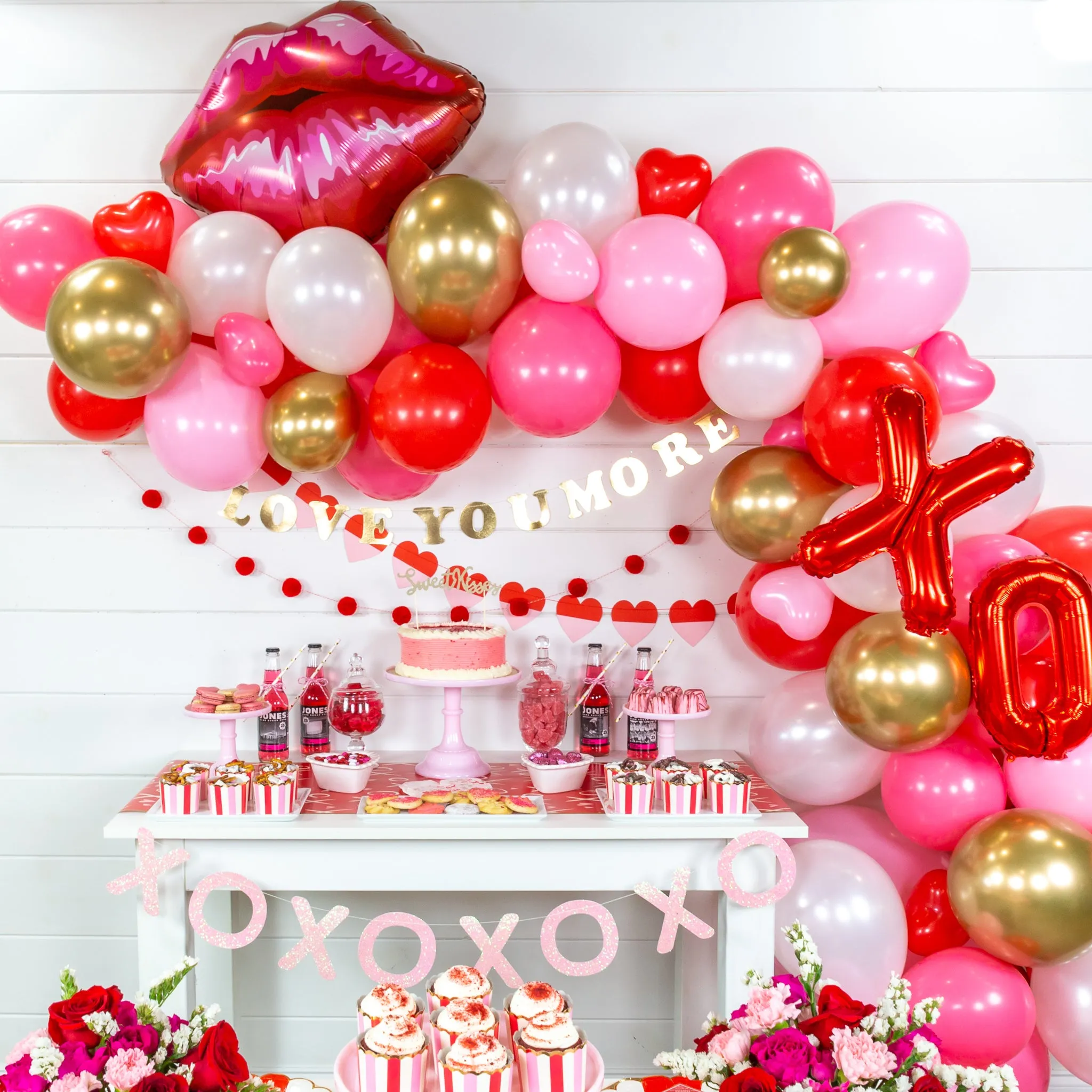 Pink. Red. & White Valentine's Day Balloon Garland Kit 9ft