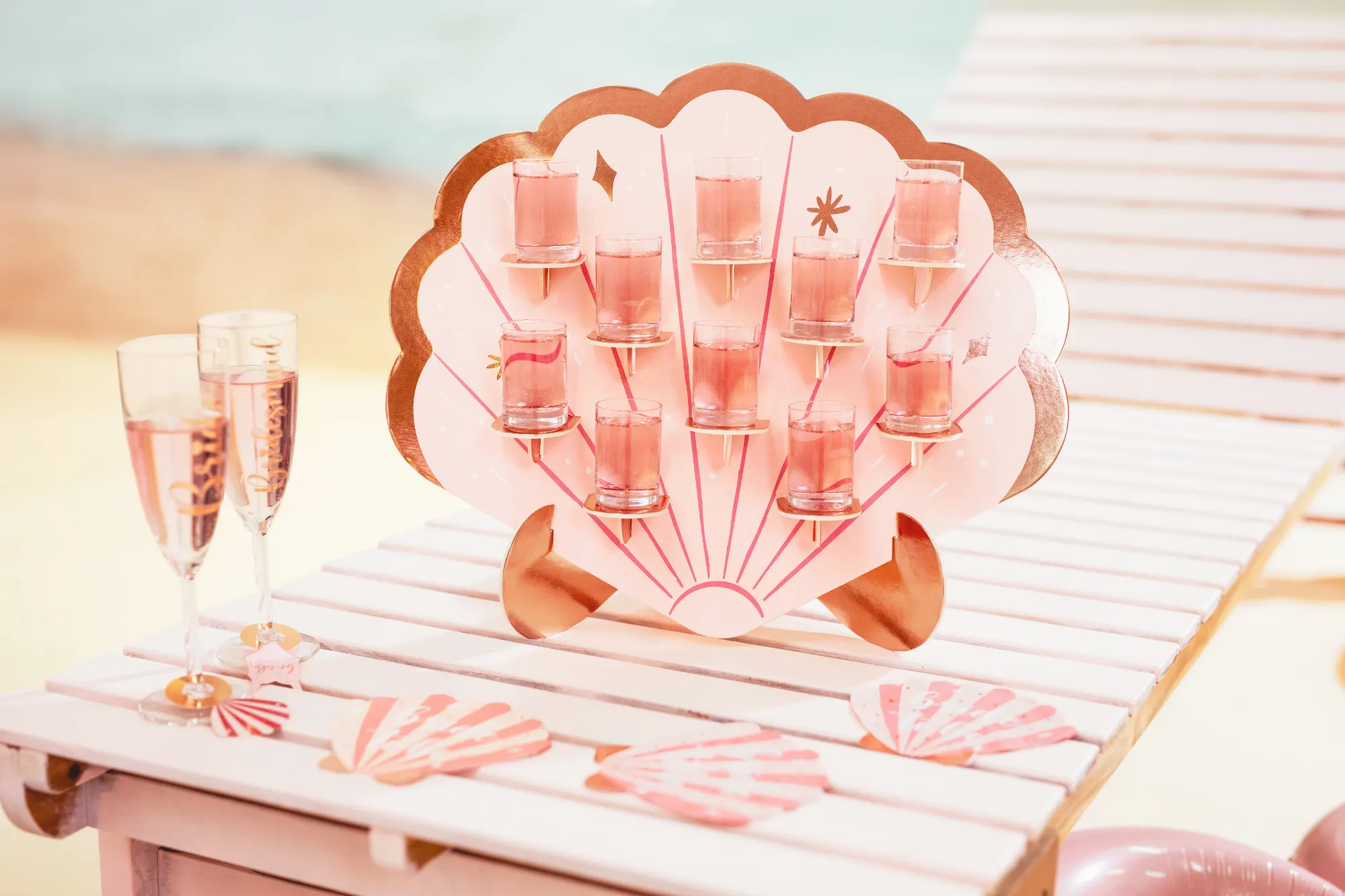 Pink Seashell Bride to Be Dessert Napkins 20ct