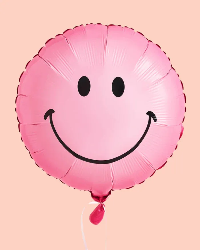 Pink Smiley Face Balloons 2ct