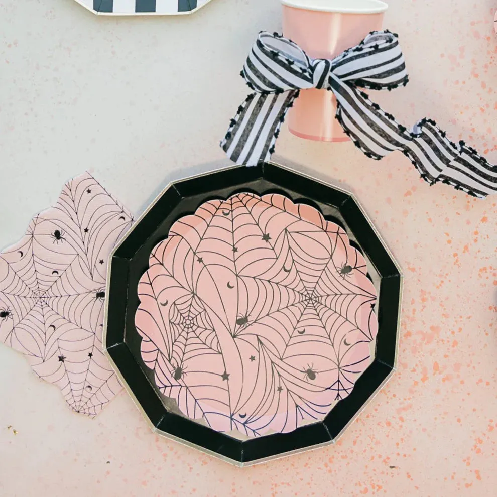 Pink Spider Web Dessert Plates 8ct