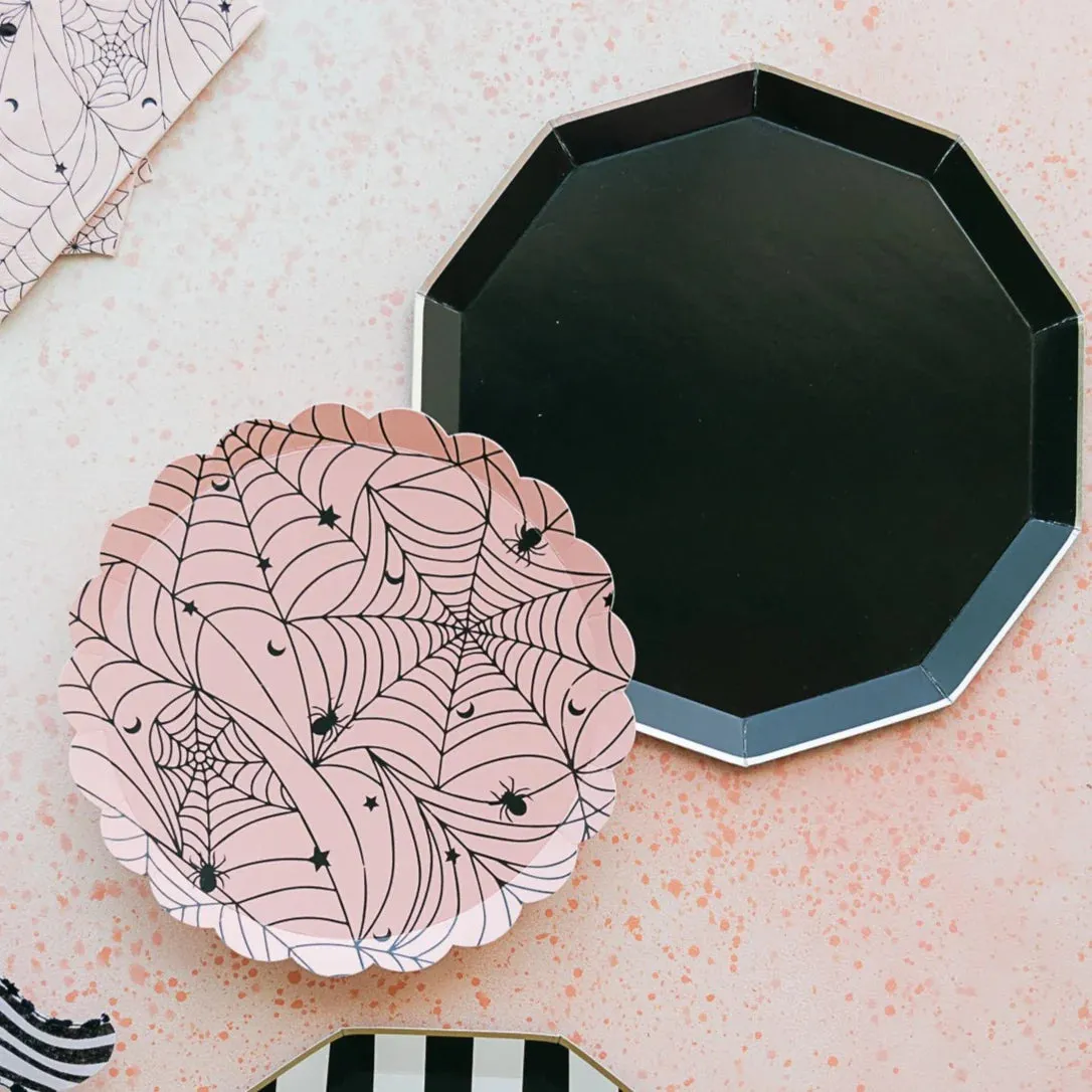 Pink Spider Web Dessert Plates 8ct