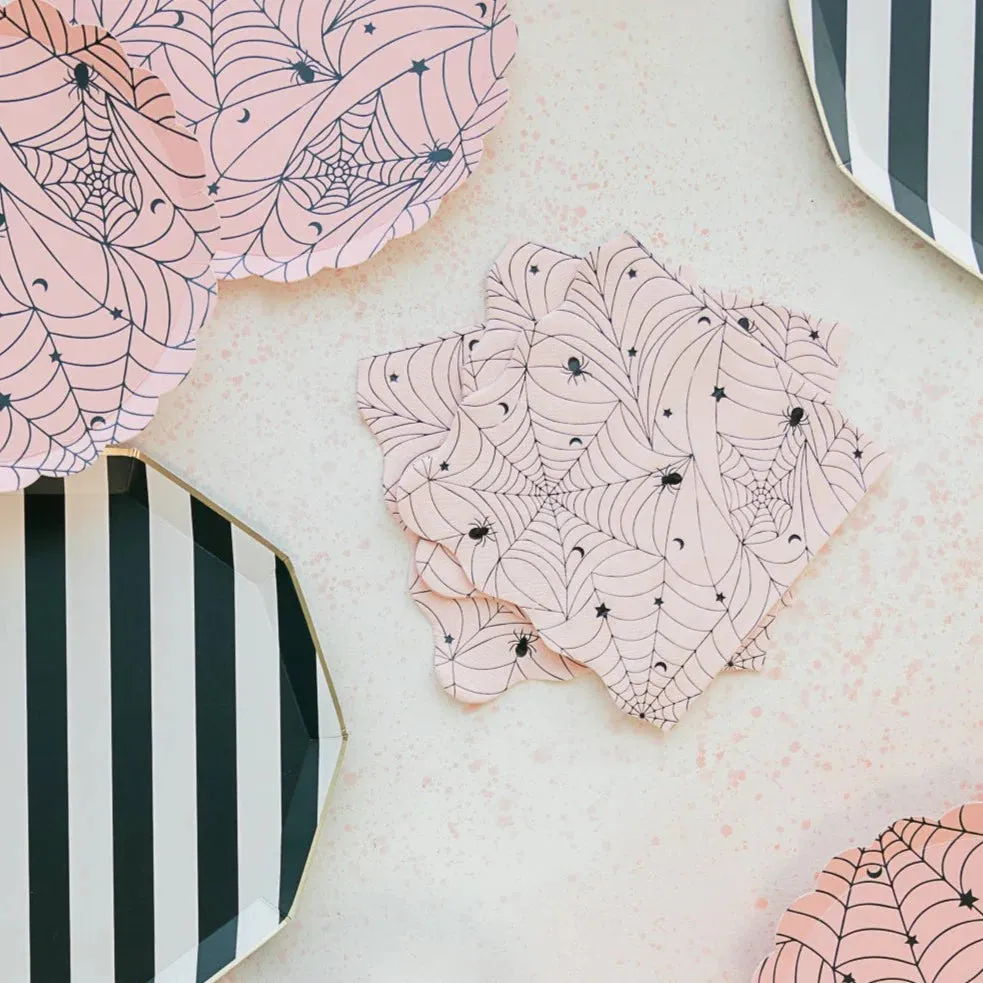 Pink Spider Web Lunch Napkins 20ct