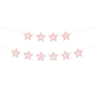 Pink Star Baby Shower Banner 9.5ft