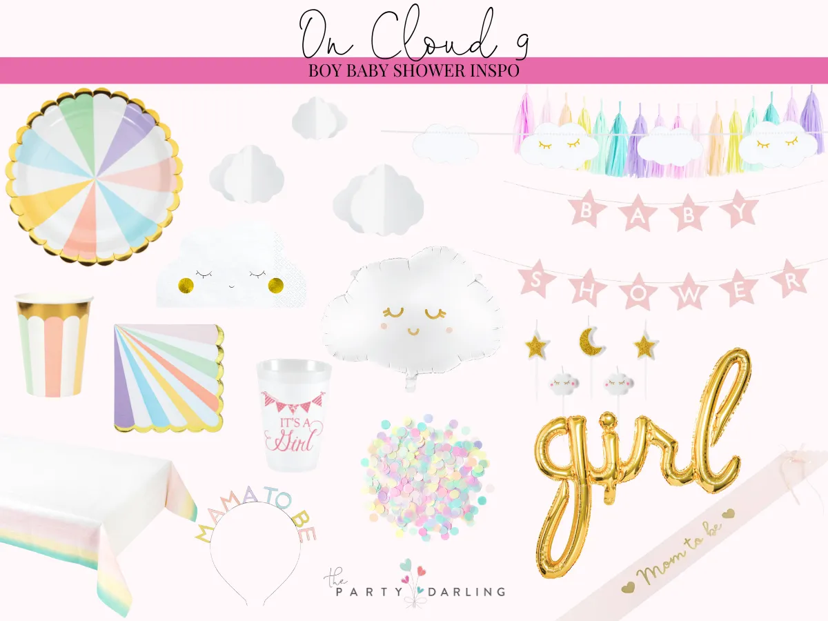 Pink Star Baby Shower Banner 9.5ft