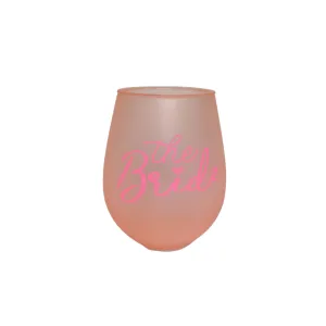 Pink The Bride Acrylic Stemless Wine Glass 12oz