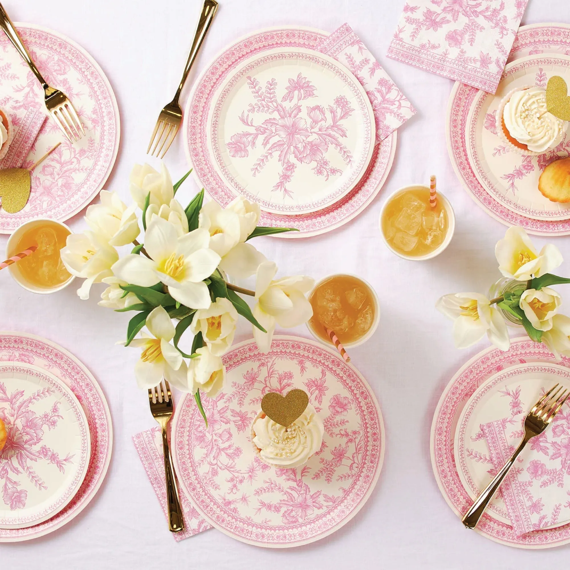 Pink Toile Paper Cups 10ct