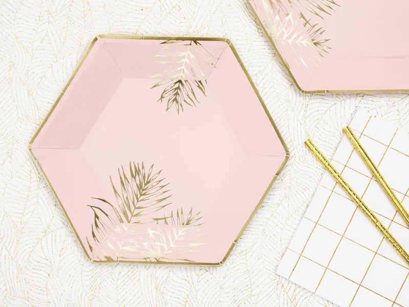 Pink Tropical Dessert Plates 6ct