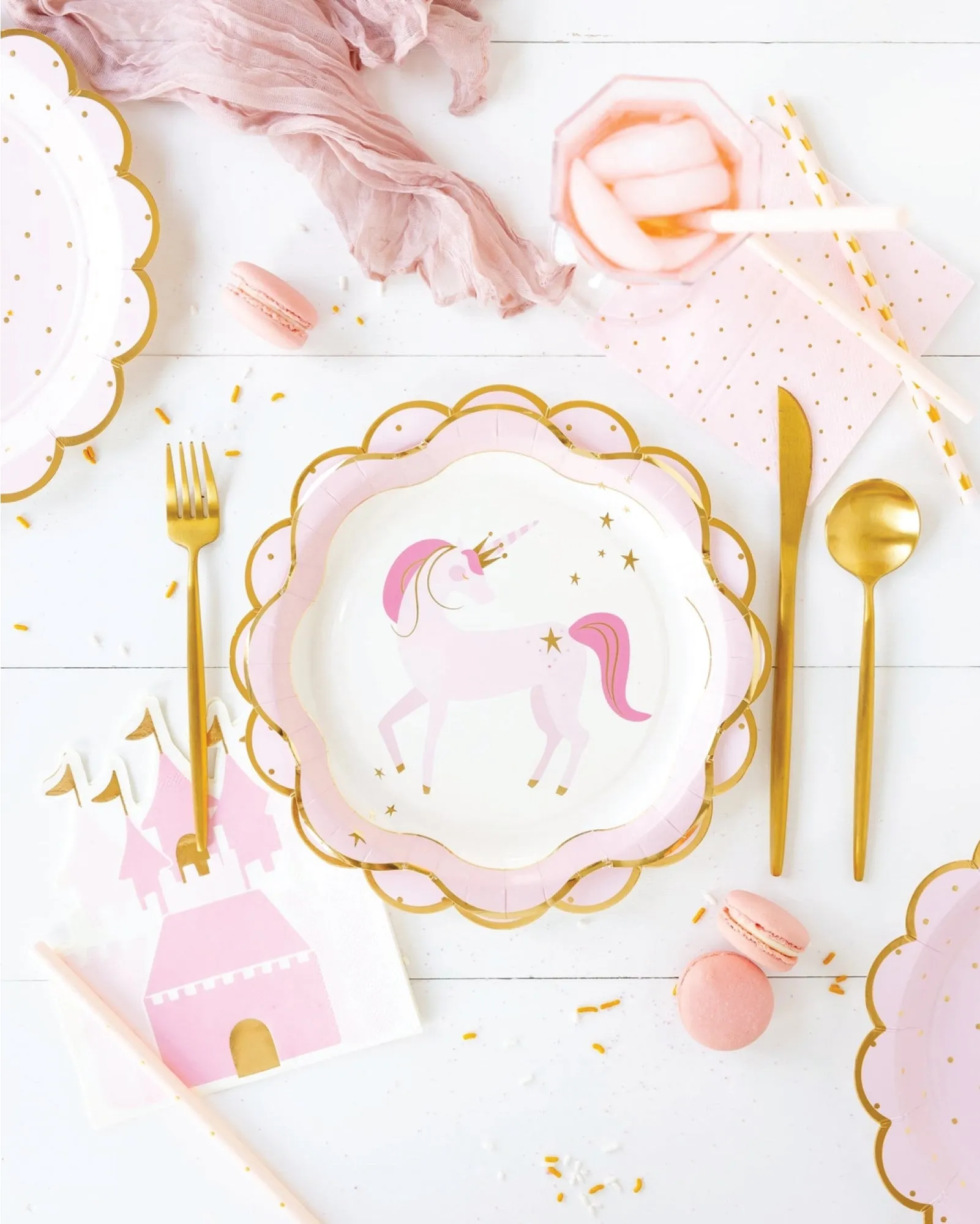 Pink Unicorn Lunch Plates 8ct
