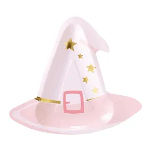 Pink Witch Hat Lunch Plates 8ct