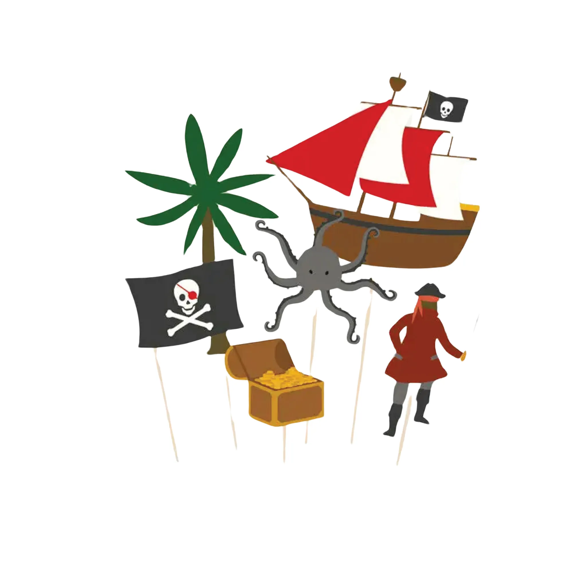 Pirate Party Cake Toppers 6ct