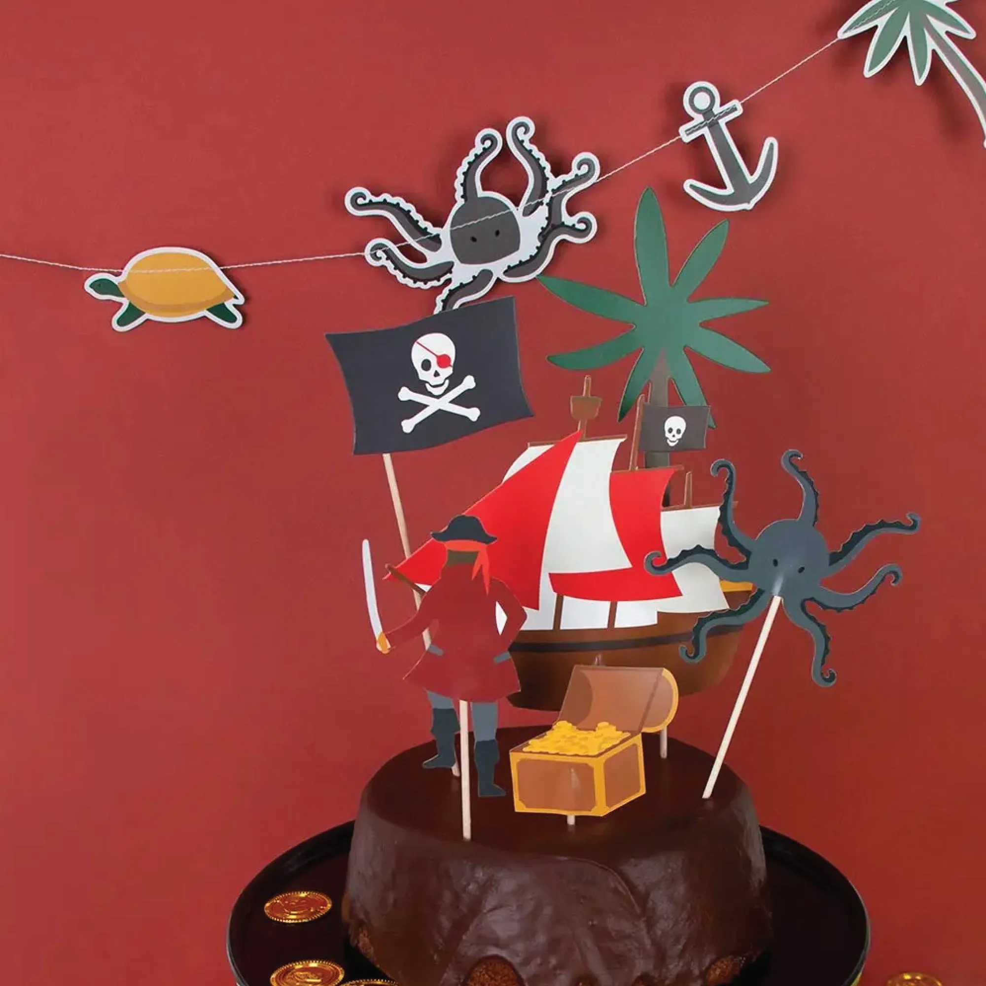 Pirate Party Cake Toppers 6ct