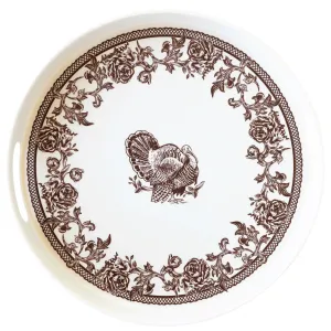 Plymouth Turkey Round Bamboo Serving Tray
