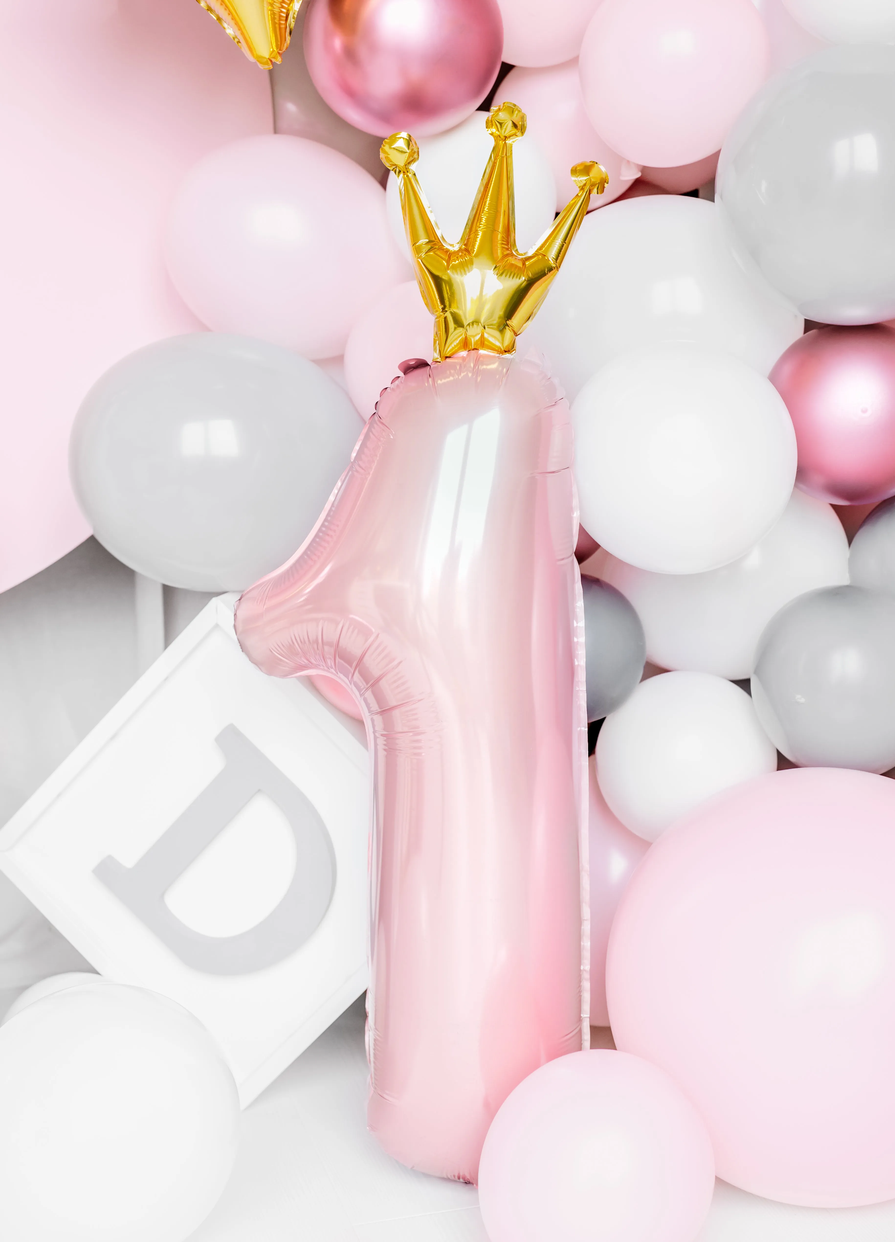 Princess Pink Foil Number 1 Balloon 35.5in