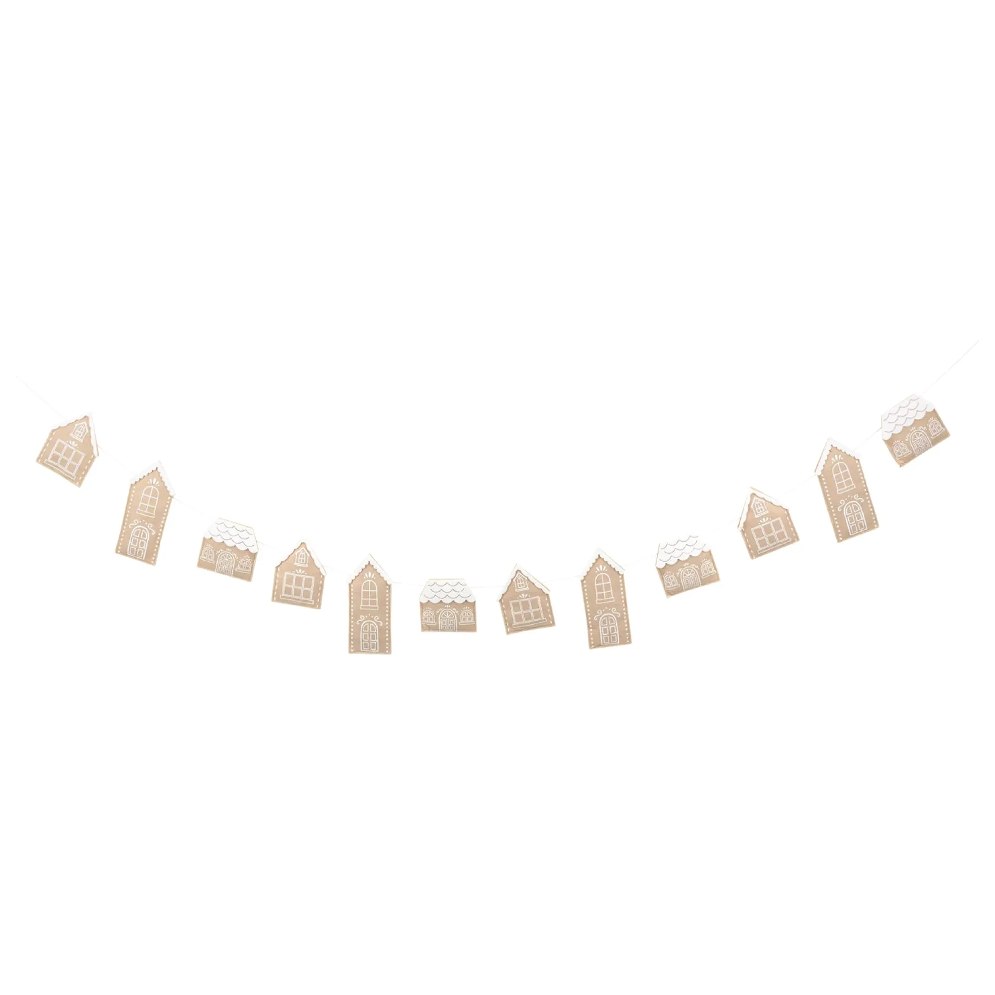 Puffy Gingerbread Houses Felt Garland 6ft