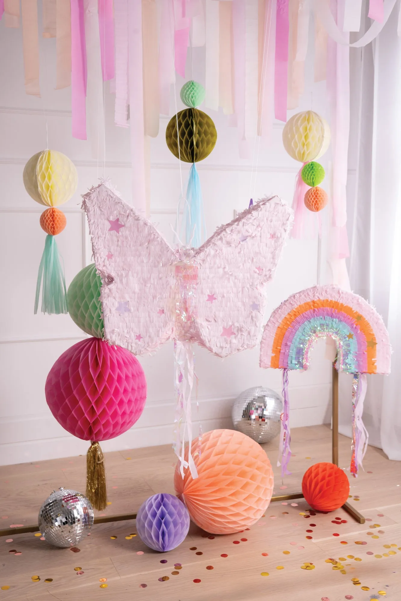 Pull String Pink Butterfly Piata