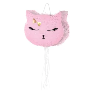 Pull String Pink Kitty Cat Piata