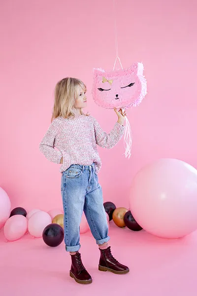 Pull String Pink Kitty Cat Piata