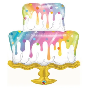 Rainbow Drip Cake Balloon 39in