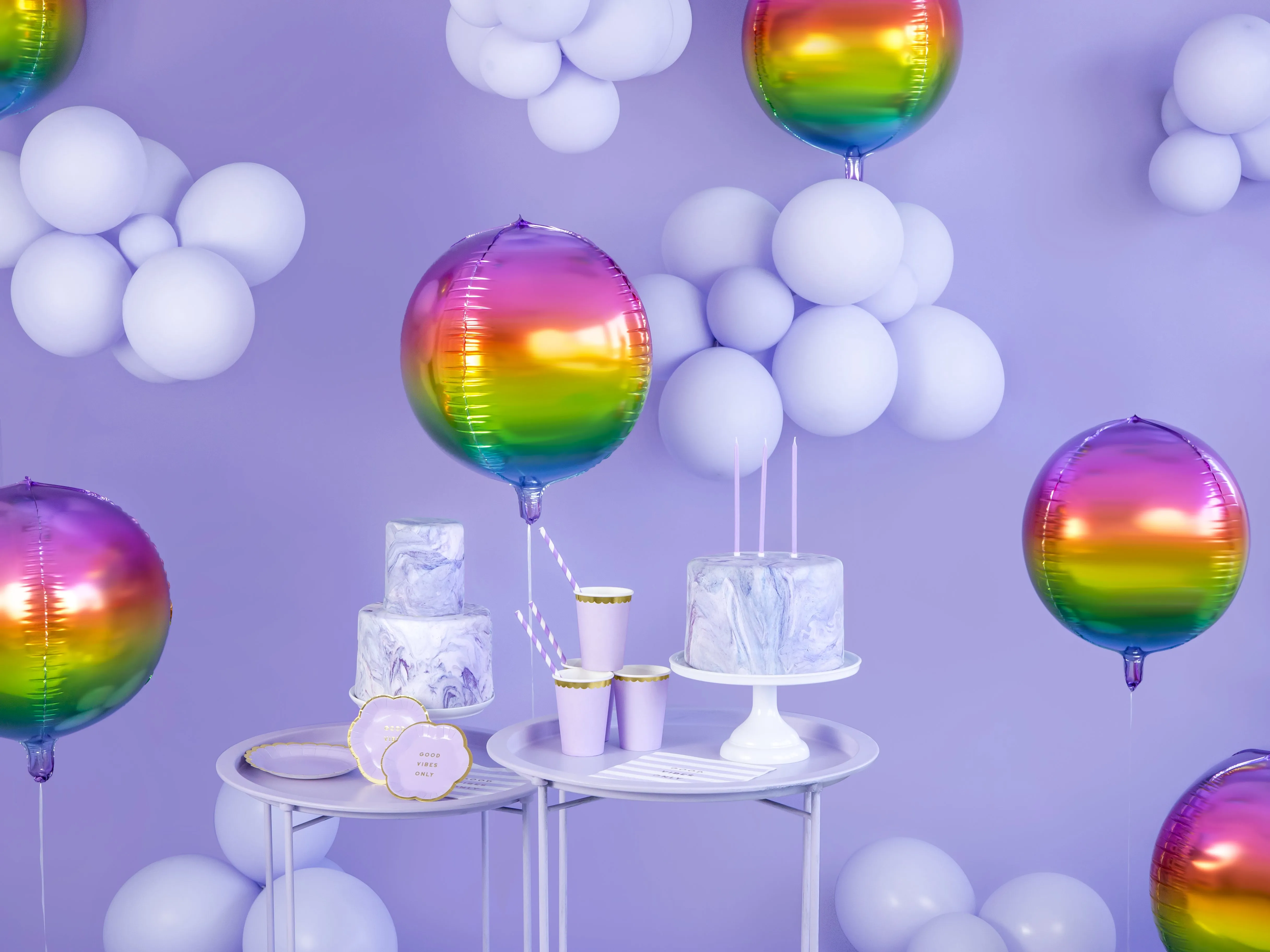 Rainbow Ombre Ball Balloon 16in