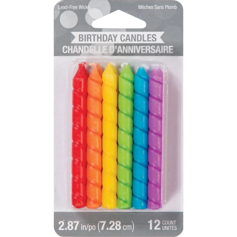 Rainbow Spiral Birthday Candles