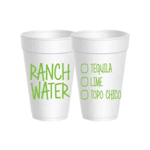 Ranch Water Styrofoam Cups with Lids 10ct