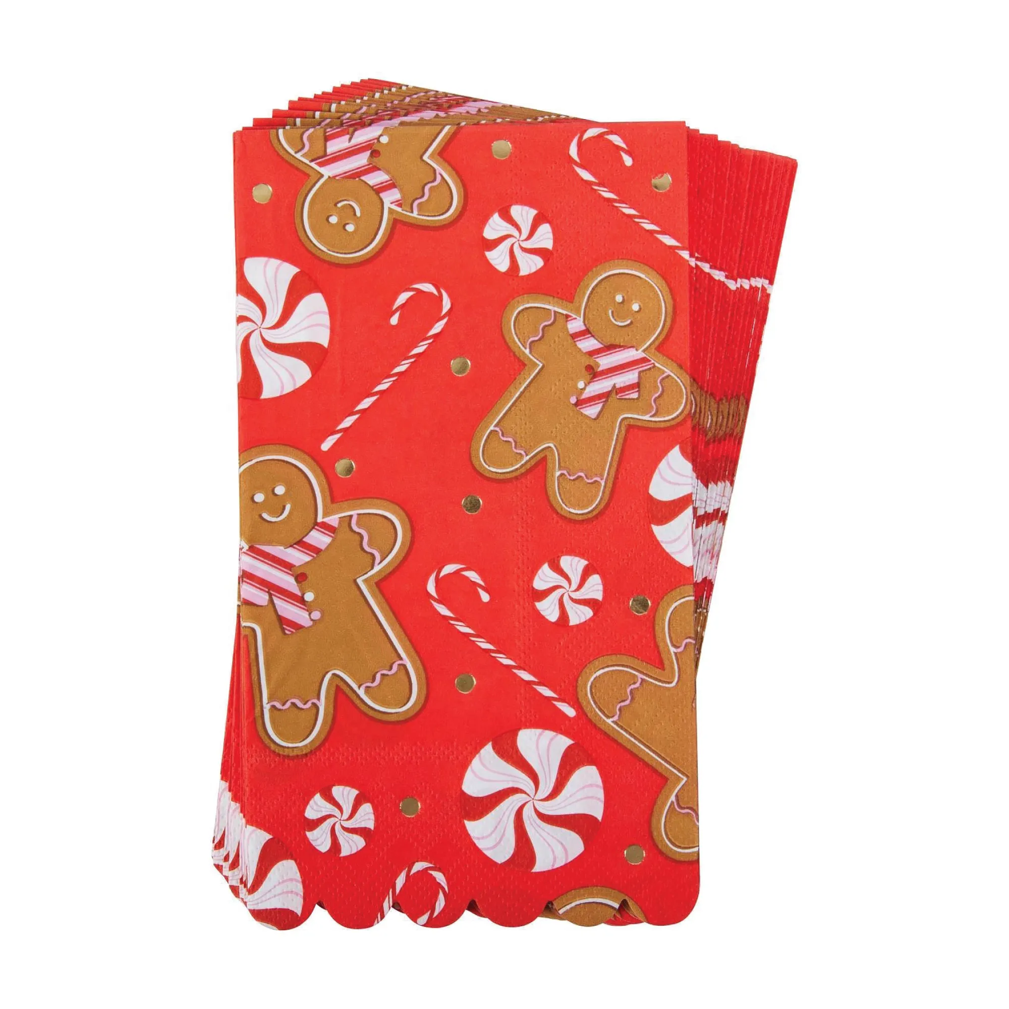 Red Gingerbread Man Paper Guest Towels 16ct