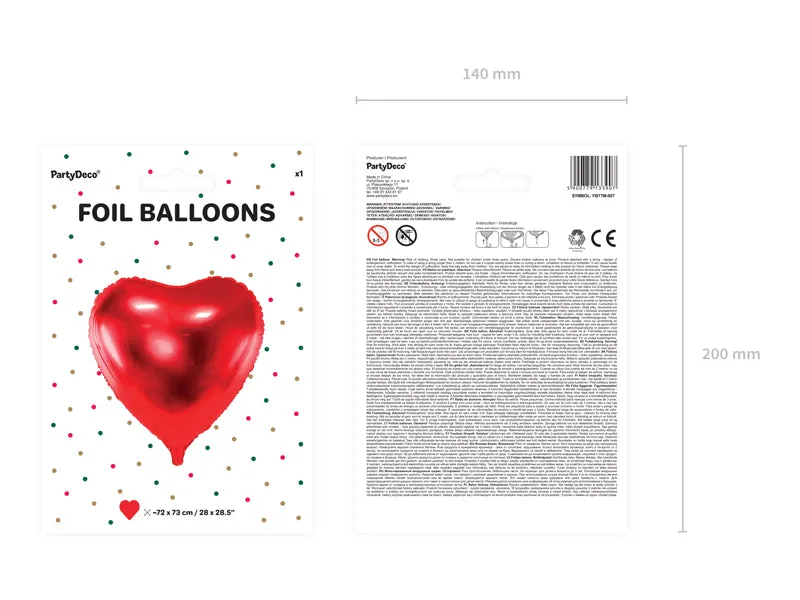 Red Heart Foil Balloon 28in