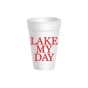 Red Lake My Day Styrofoam Cups with Lids 10ct