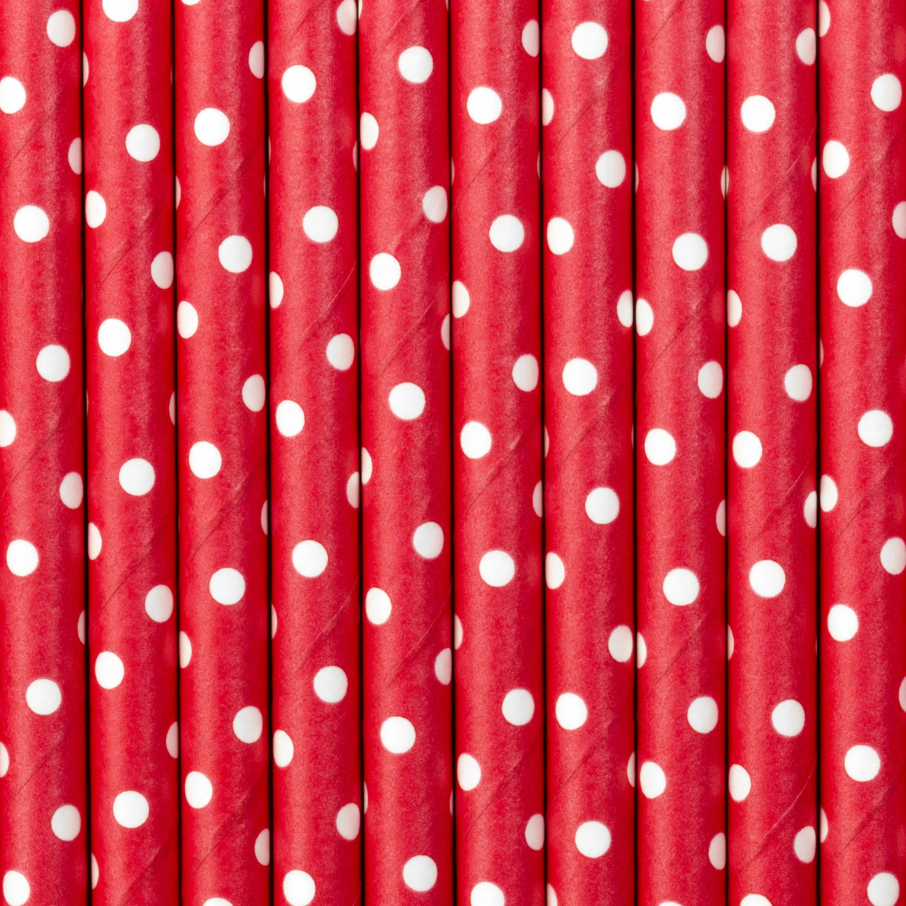 Red Polka Dot Paper Straws 10ct