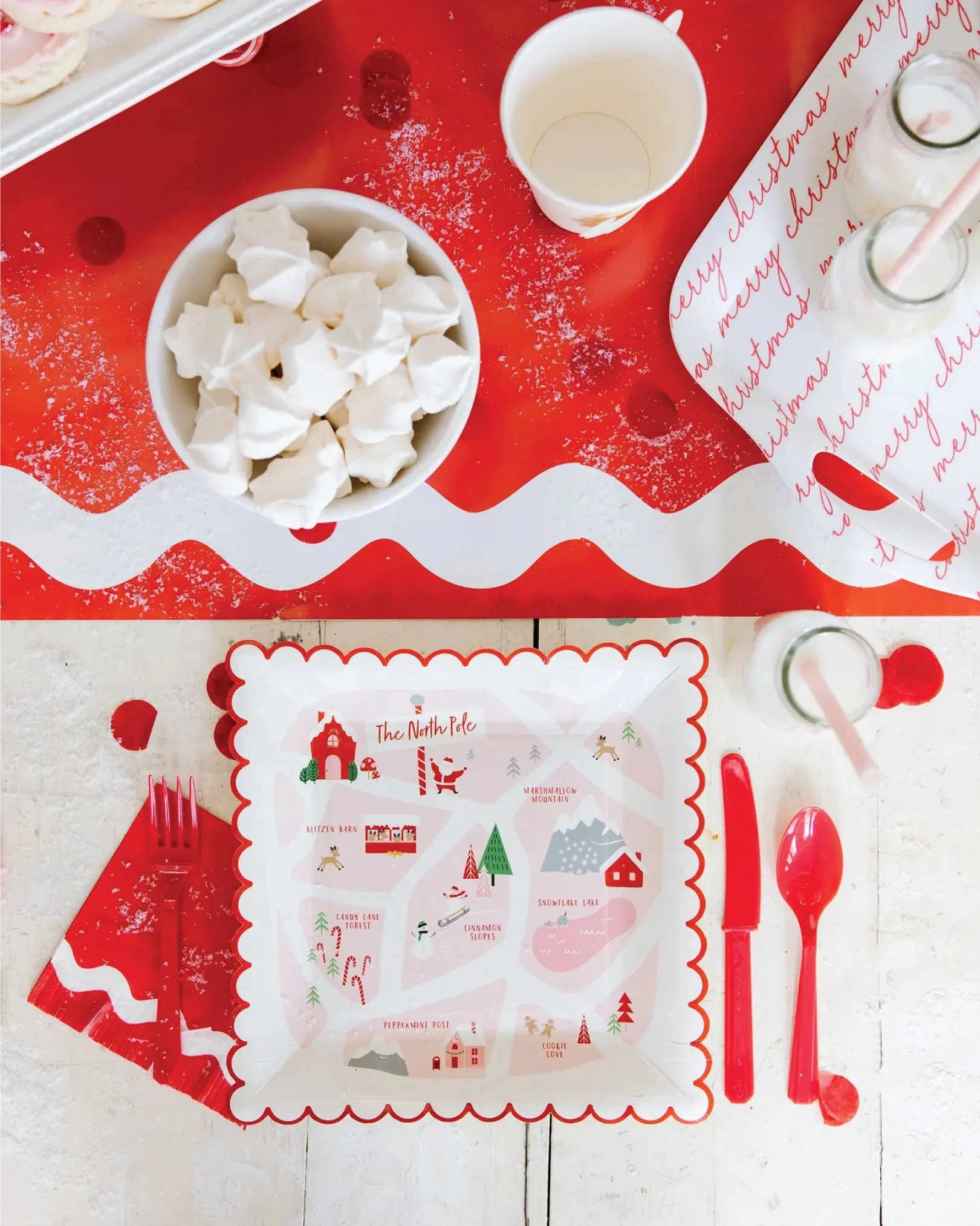 Red Ric Rac Fringe Dessert Napkins 24ct