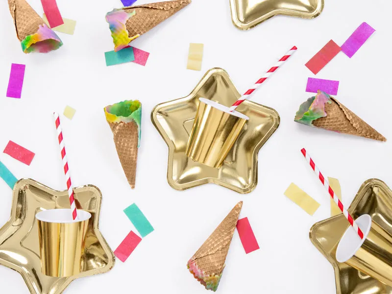 Red Striped Paper Straws 10ct