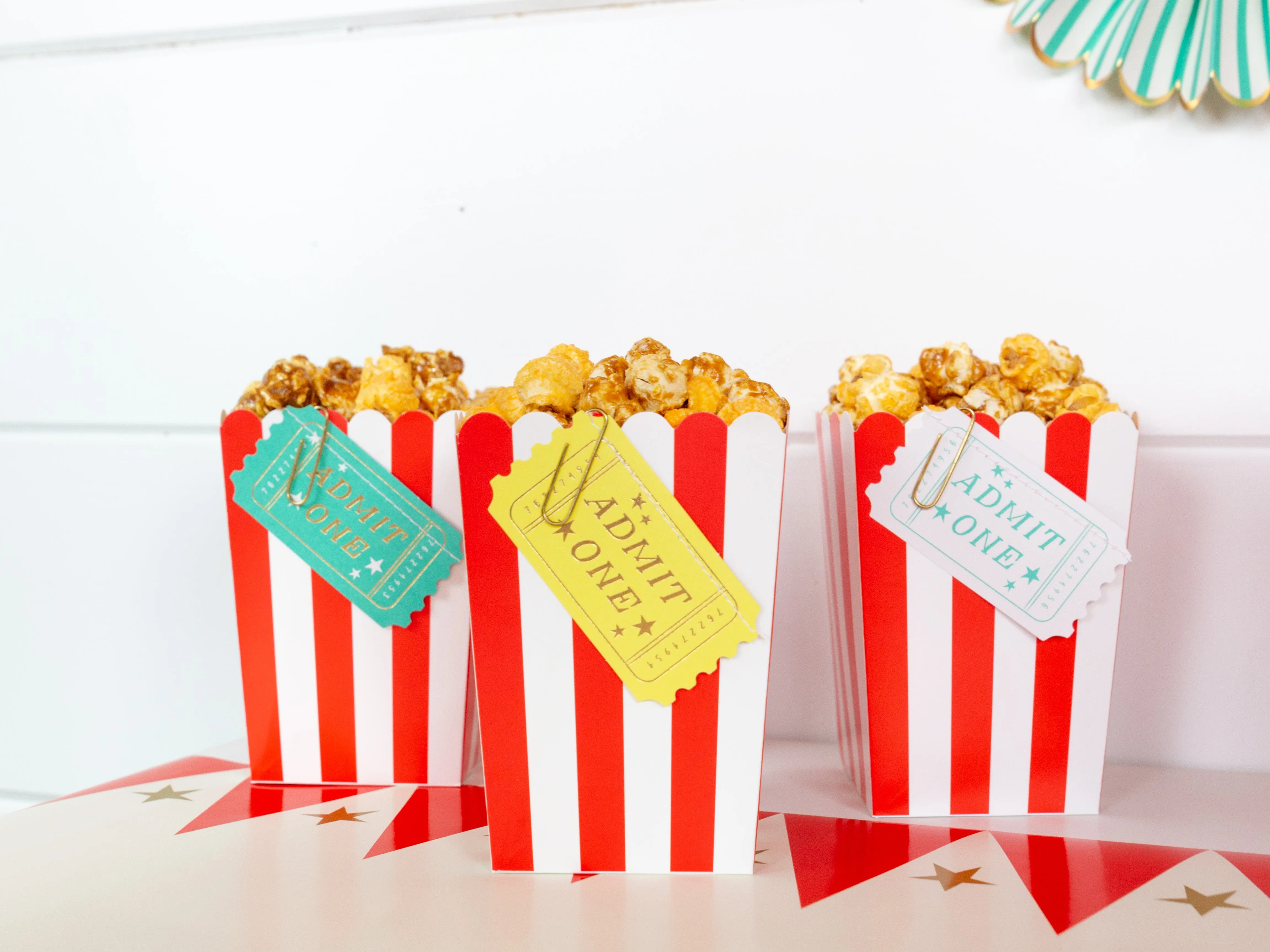 Red Striped Popcorn Boxes 6ct