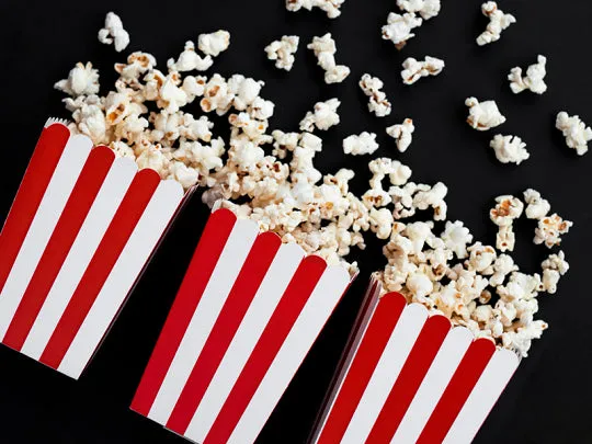 Red Striped Popcorn Boxes 6ct