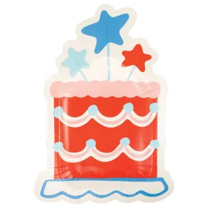 Red White & Blue Summer Cake Dessert Plates 8ct