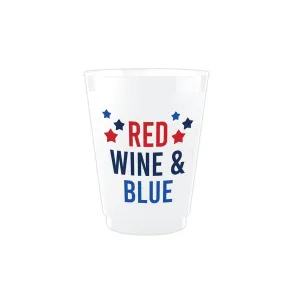 Red. Wine. & Blue Frosted Plastic Cup 8ct