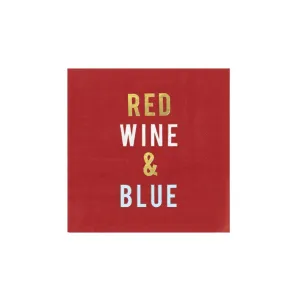 Red. Wine. and Blue Dessert Napkins 20ct