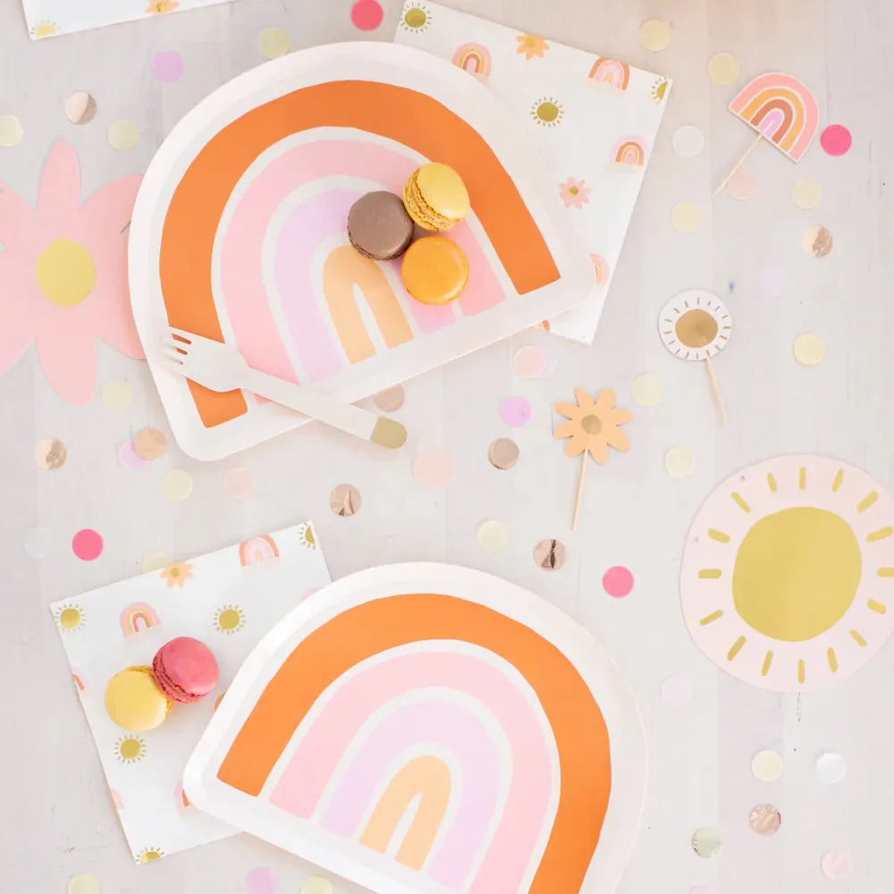 Retro Rainbow Lunch Napkins 16ct