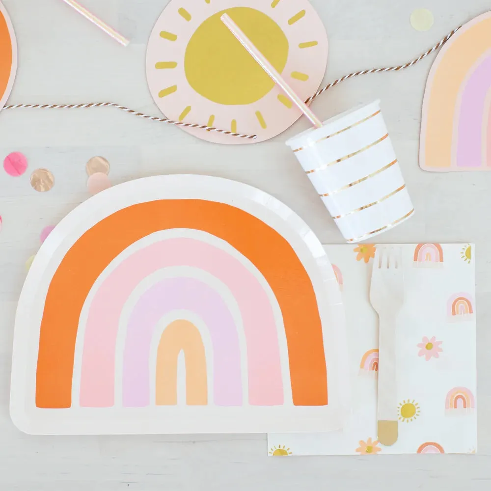 Retro Rainbow Lunch Napkins 16ct