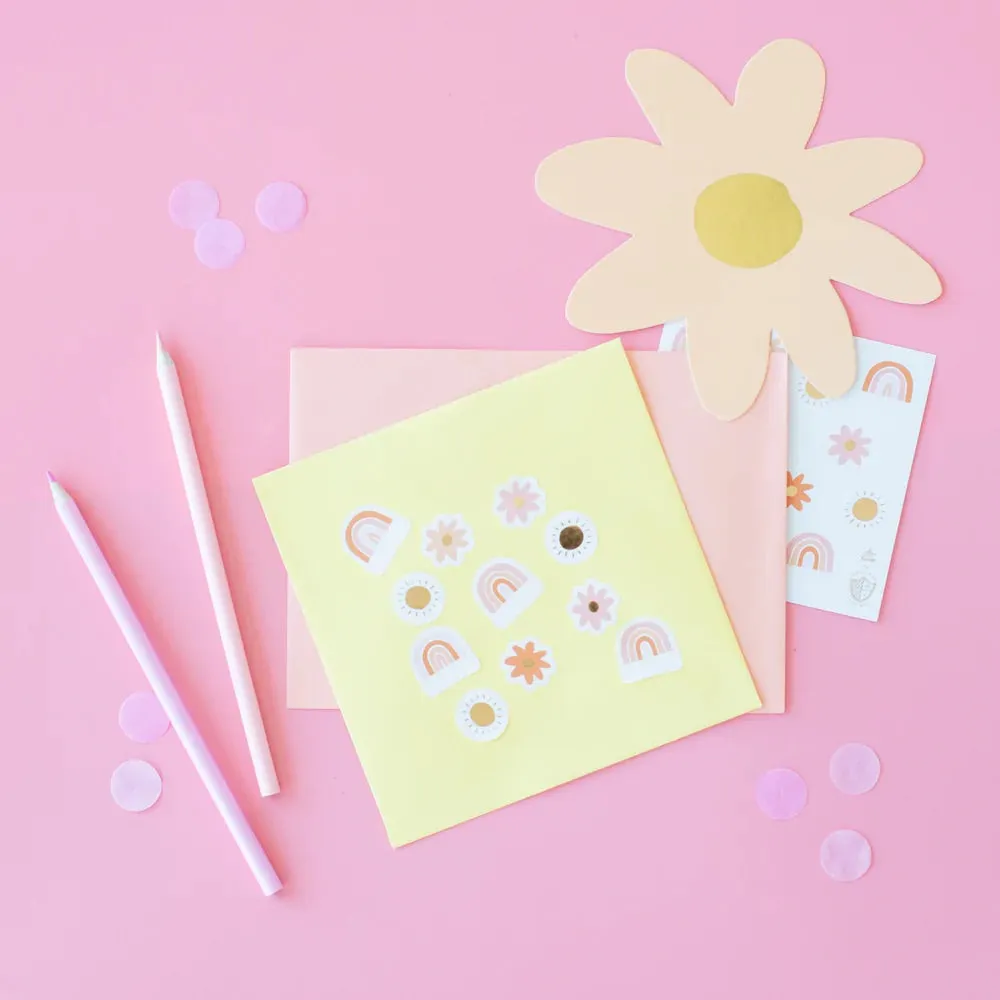 Retro Rainbow Sticker Sheets 4ct